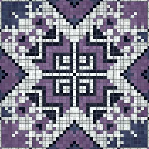 Baroque Wall Decoration Stampe: Mosaic tiles background, seamless vector pattern