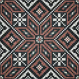 Mosaic Artwork Illustration Stampe: Mosaic tiles background, seamless vector pattern