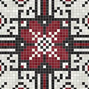 Baroque Wall Decoration Stampe: Mosaic tiles background, seamless vector pattern