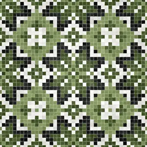 Baroque Interior Decoration Stampe: Mosaic tiles background, seamless vector pattern