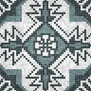 Mosaic Artwork Illustration Stampe: Mosaic tiles background, seamless vector pattern
