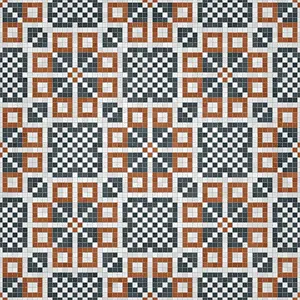 Baroque Art Style Stampe: Mosaic tiles background, seamless vector pattern