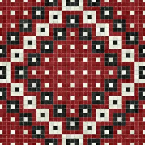 Baroque Wall Decoration Stampe: Mosaic tiles background, seamless vector pattern