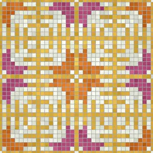 Baroque Interior Decoration Stampe: Mosaic tiles background, seamless vector pattern