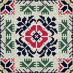 Ornate Interior Design Stampe: Mosaic tiles background, seamless vector pattern