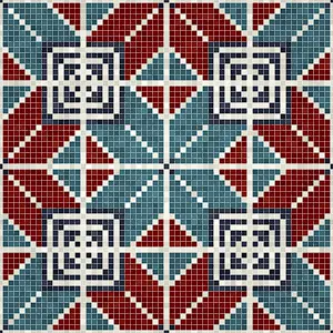 Mosaic Wall Decoration Stampe: Mosaic tiles background, seamless vector pattern