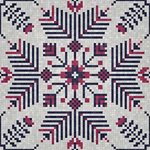 Modern Architectural Style Stampe: Mosaic tiles background, seamless vector pattern