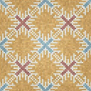 Modern Architectural Style Illustration Stampe: Mosaic tiles background, seamless vector pattern