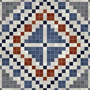 Baroque Art Style Stampe: Mosaic tiles background, seamless vector pattern