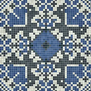 Baroque Wall Decoration Stampe: Mosaic tiles background, seamless vector pattern