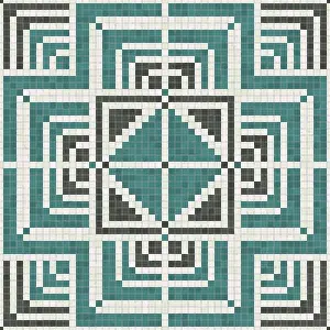 Modern Architectural Style Stampe: Mosaic tiles background, seamless vector pattern