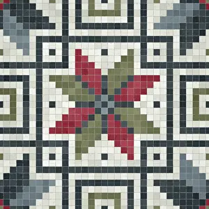 Modern Architectural Style Stampe: Mosaic tiles background, seamless vector pattern