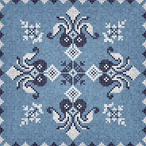 Seamless Vector Pattern Stampe: Mosaic tiles background, seamless vector pattern