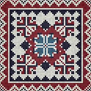 Mosaic Artwork Illustration Stampe: Mosaic tiles background, seamless vector pattern