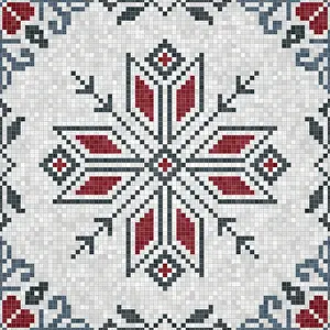 Baroque Interior Decoration Stampe: Mosaic tiles background, seamless vector pattern