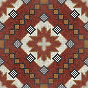 Baroque Art Style Stampe: Mosaic tiles background, seamless vector pattern