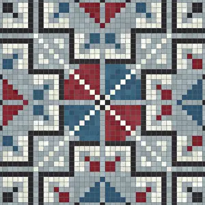 Baroque Interior Decoration Stampe: Mosaic tiles background, seamless vector pattern