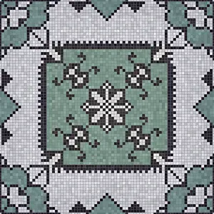 Modern Architectural Style Stampe: Mosaic tiles background, seamless vector pattern