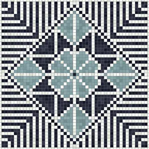 Modern Architectural Style Stampe: Mosaic tiles background, seamless vector pattern
