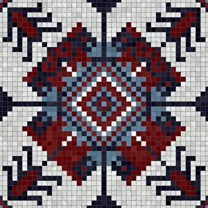 Modern Architectural Style Stampe: Mosaic tiles background, seamless vector pattern