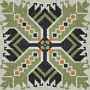 Baroque Wall Decoration Stampe: Mosaic tiles background, seamless vector pattern