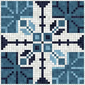 Ornate Architectural Style Stampe: Mosaic tiles background, seamless vector pattern