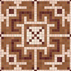 Baroque Art Style Stampe: Mosaic tiles background, seamless vector pattern