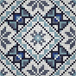 Abstract Ceramic Tiles Stampe: Mosaic tiles background, seamless vector pattern