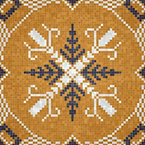 Mosaic Artwork Illustration Stampe: Mosaic tiles background, seamless vector pattern