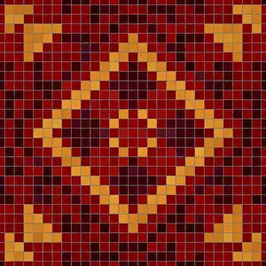 Modern Architectural Style Stampe: Mosaic tiles background, seamless vector pattern