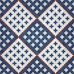 Modern Architectural Style Illustration Stampe: Mosaic tiles background, seamless vector pattern