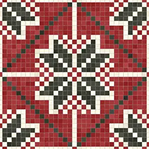 Modern Architectural Style Stampe: Mosaic tiles background, seamless vector pattern
