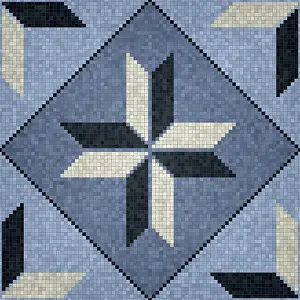 Baroque Art Style Stampe: Mosaic tiles background, seamless vector pattern