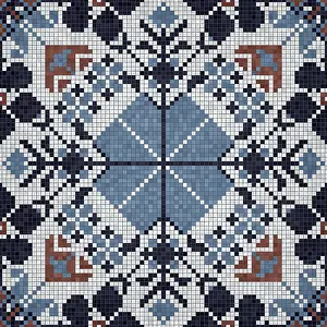 Modern Architectural Style Stampe: Mosaic tiles background, seamless vector pattern