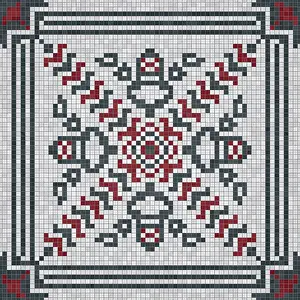 Baroque Art Style Stampe: Mosaic tiles background, seamless vector pattern