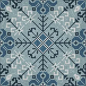Baroque Wall Decoration Stampe: Mosaic tiles background, seamless vector pattern
