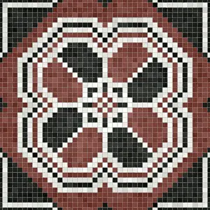 Baroque Art Style Stampe: Mosaic tiles background, seamless vector pattern