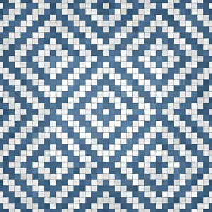 Baroque Art Style Stampe: Mosaic tiles background, seamless vector pattern