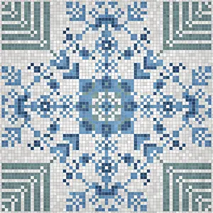 Baroque Interior Decoration Stampe: Mosaic tiles background, seamless vector pattern