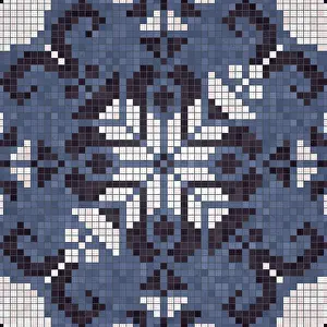 Baroque Art Style Stampe: Mosaic tiles background, seamless vector pattern