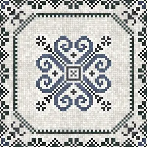 Modern Architectural Style Stampe: Mosaic tiles background, seamless vector pattern