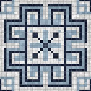 Baroque Interior Decoration Stampe: Mosaic tiles background, seamless vector pattern