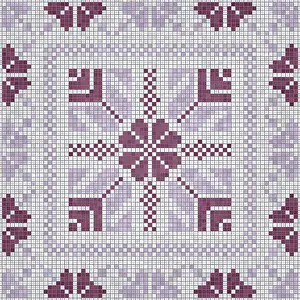 Mural Painting Illustration Stampe: Mosaic tiles background, seamless vector pattern