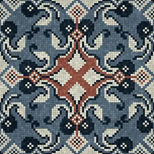 Modern Architectural Style Stampe: Mosaic tiles background, seamless vector pattern