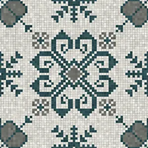 Baroque Interior Decoration Stampe: Mosaic tiles background, seamless vector pattern