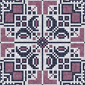 Ornate Interior Decoration Stampe: Mosaic tiles background, seamless vector pattern