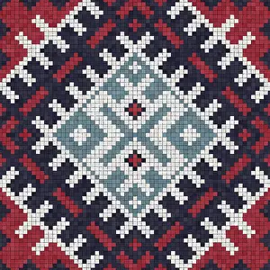 Baroque Wall Decoration Stampe: Mosaic tiles background, seamless vector pattern