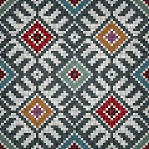 Baroque Wall Decoration Stampe: Mosaic tiles background, seamless vector pattern