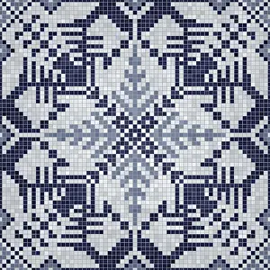Baroque Interior Decoration Stampe: Mosaic tiles background, seamless vector pattern