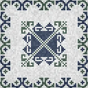 Baroque Wall Decoration Stampe: Mosaic tiles background, seamless vector pattern
